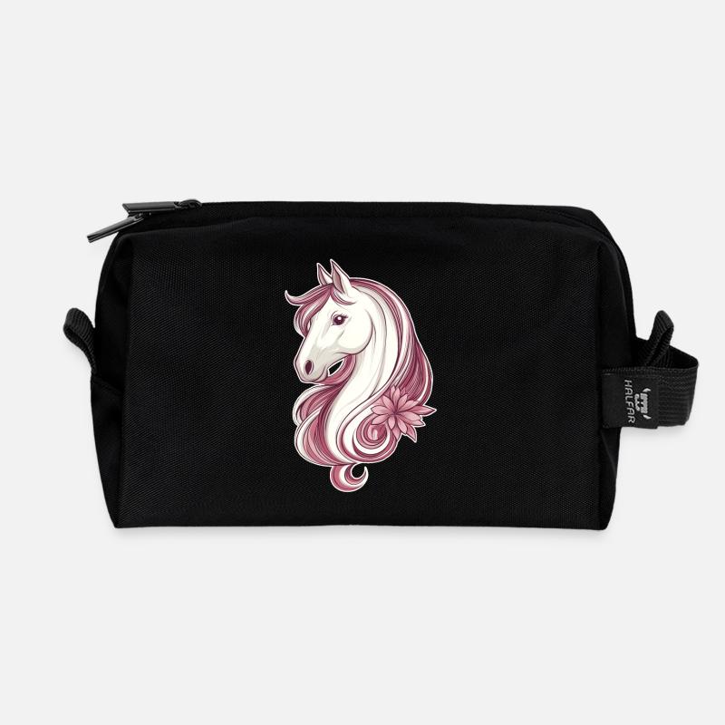 Pferd Pferdemotiv - Recycelte Kulturtasche - Schwarz