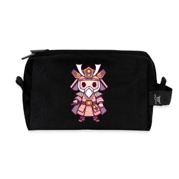 Wise Samurai in Regal Pink Armor - Recycled Toiletry Zip Bag - black - Front