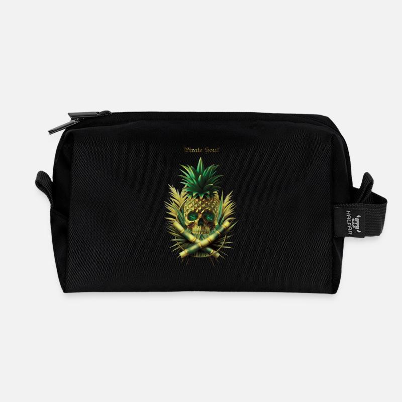 Victoria Ananas - Recycelte Kulturtasche - Schwarz