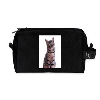 Katze Katzen Kätzchen Tigerkatze - Recycelte Kulturtasche - Schwarz - Vorne
