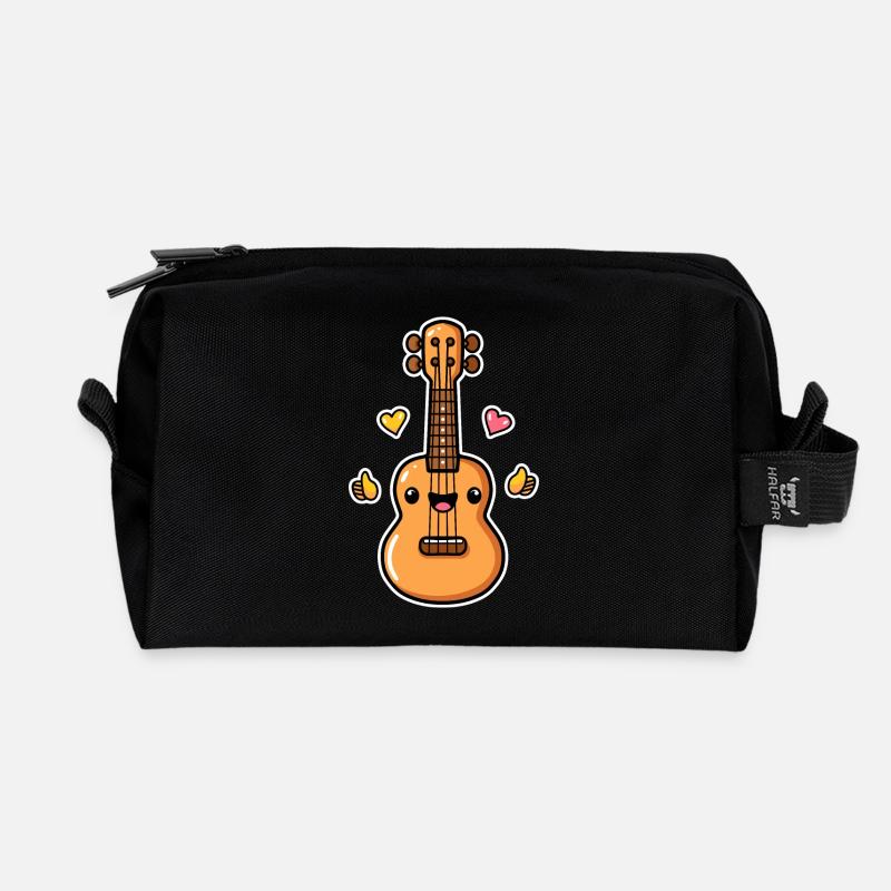 Ukulele Cartoon-Stil - Recycelte Kulturtasche - Schwarz