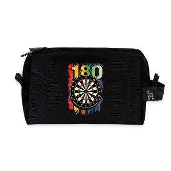 Dart Dartpfeil Darts 180 Dartboard Triple - Recycelte Kulturtasche - Schwarz - Vorne
