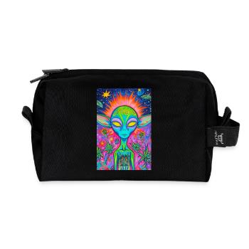 Jardin néon extraterrestre psychédélique - Trousse de toilette en tissu recyclé - noir - Devant