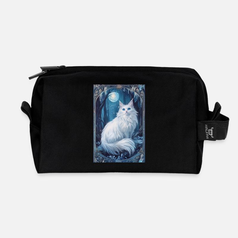 Cloudtail Wolkenschweif schöne weiße Katze winter - Recycelte Kulturtasche - Schwarz
