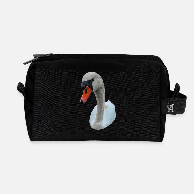 Starrender Schwan - Recycelte Kulturtasche - Schwarz