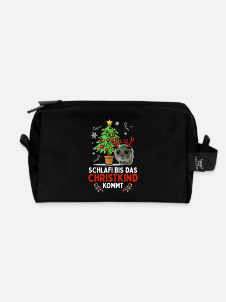 Schlaf Bis Das Christkind Kommt Hamster - Recycelte Kulturtasche - Schwarz