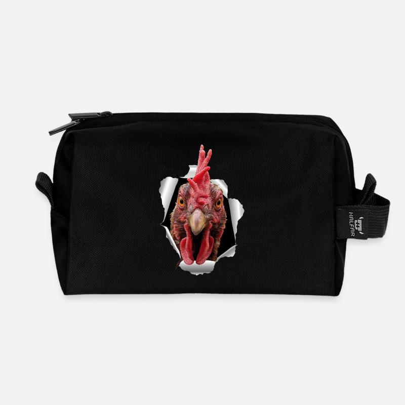 Huhn zerreißt Papier - Recycelte Kulturtasche - Schwarz