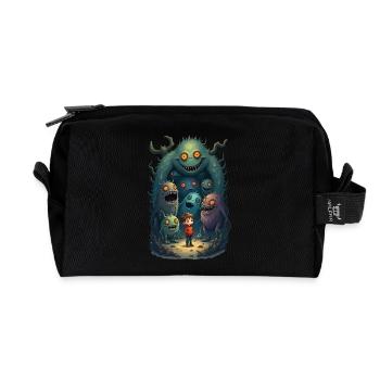 My Monster Friends - Recycled Toiletry Zip Bag - black - Front