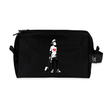 Street Art Fille 4534922 - Trousse de toilette en tissu recyclé - noir - Devant