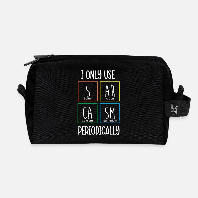 Periodic table - Recycled Toiletry Zip Bag - black