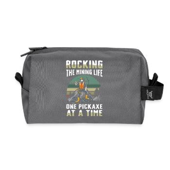 Rocking The Mining Life One Pickaxe At A Time - Recycelte Kulturtasche - Anthrazit - Vorne