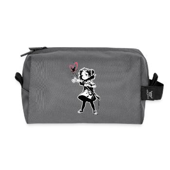 Street Art Fille 23249 - Trousse de toilette en tissu recyclé - anthracite - Devant