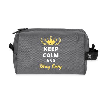 Keep Calm and Stay Cozy - Trousse de toilette en tissu recyclé - anthracite - Devant