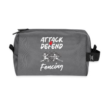 Attaquer et défendre l’escrime - Trousse de toilette en tissu recyclé - anthracite - Devant