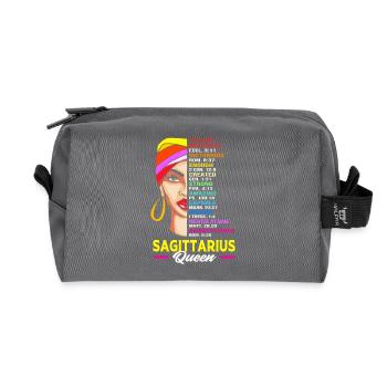 Zodiac sign Sagittarius - Recycled Toiletry Zip Bag - anthracite - Front