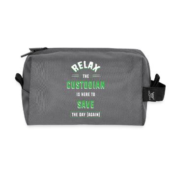 School caretaker - Recycled Toiletry Zip Bag - anthracite - Front