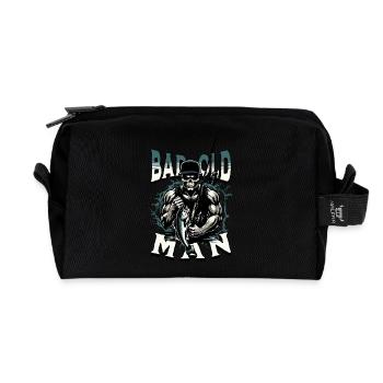 BAD OLD MAN Angler - Recycelte Kulturtasche - Schwarz - Vorne