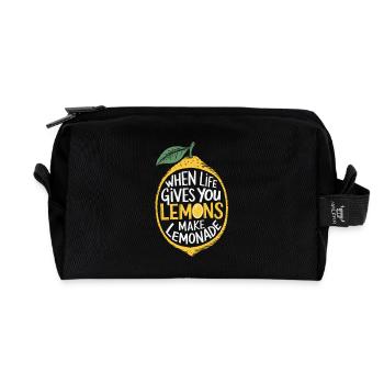 Quand la vie vous donne des citrons – profitez-en au maximum - Trousse de toilette en tissu recyclé - noir - Devant