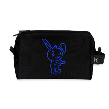 Hase Umarmung Häschen Nagetier Kleintier niedlich - Recycelte Kulturtasche - Schwarz - Vorne