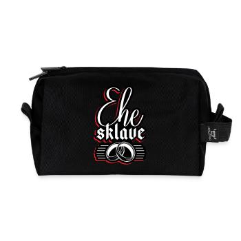 Ehe Sklave Hochzeit Junggesellenabschied - Recycelte Kulturtasche - Schwarz - Vorne