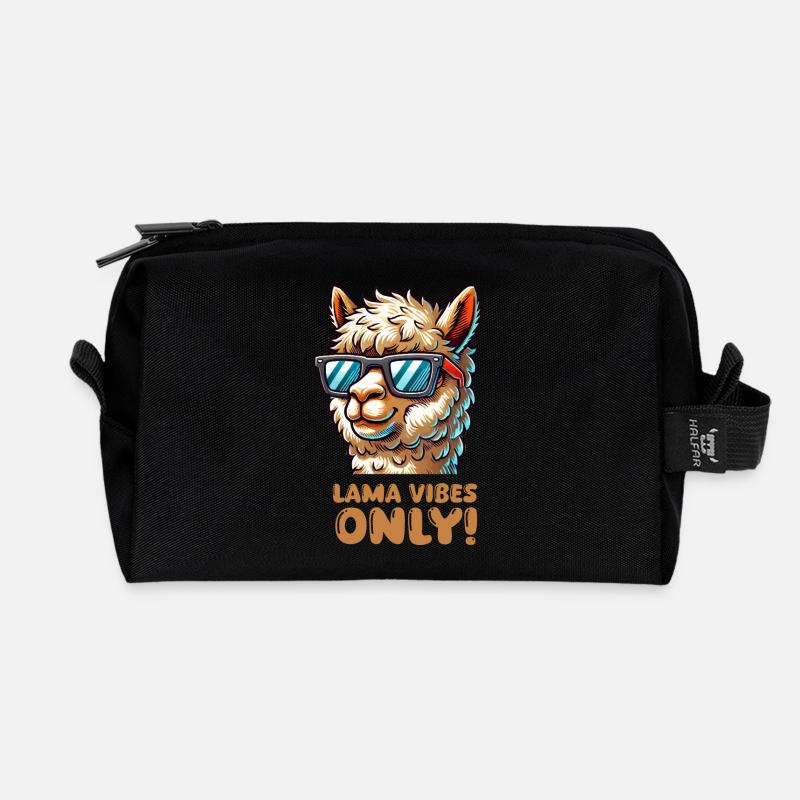 Lama Sonnenbrille - Recycelte Kulturtasche - Schwarz