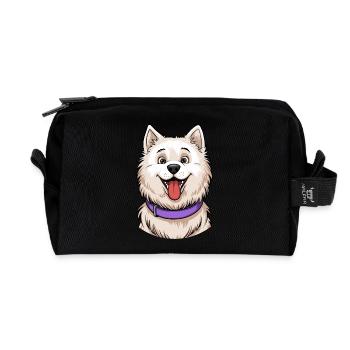 Samoyed Portrait - Recycled Toiletry Zip Bag - black - Front