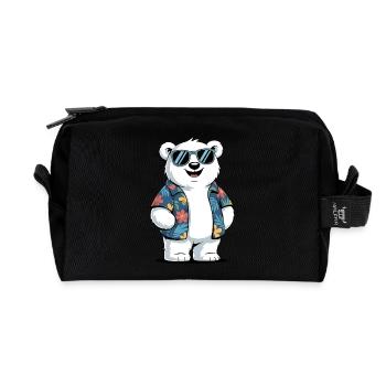 Lustiger Sommer Eisbär - Recycelte Kulturtasche - Schwarz - Vorne