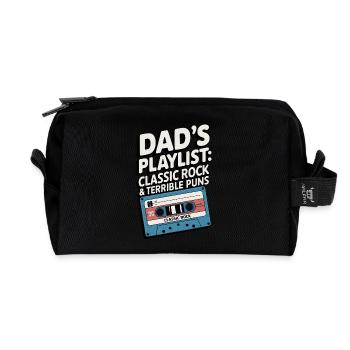 Dad's Playlist - Recycled Toiletry Zip Bag - black - Front