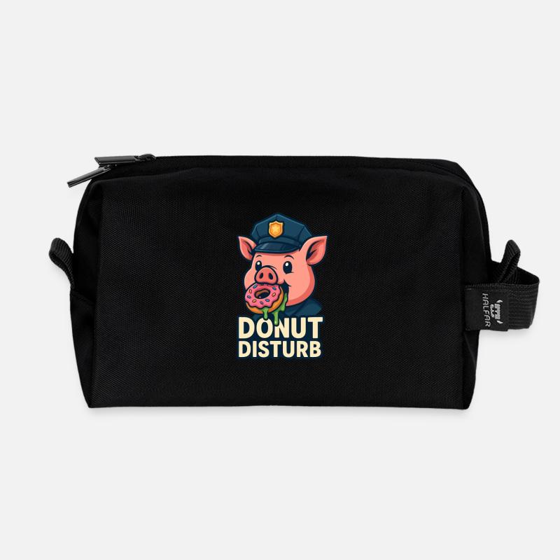 Donut Stören - Recycelte Kulturtasche - Schwarz