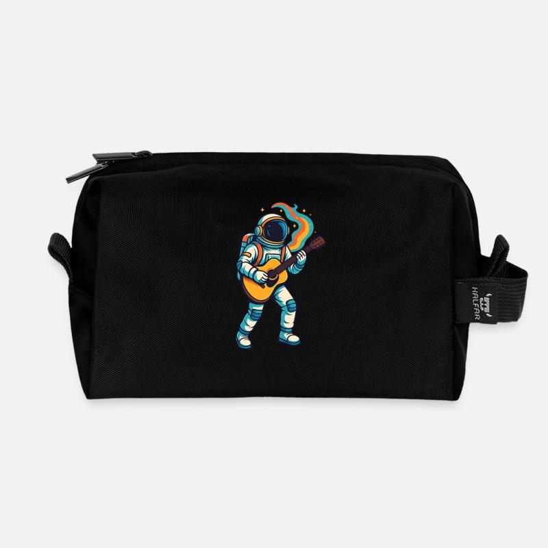 Cosmic Jam – Astronaut Rockt - Recycelte Kulturtasche - Schwarz