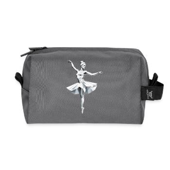 Low Poly Ballerina - Ballett Design - Recycelte Kulturtasche - Anthrazit - Vorne