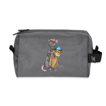 Rat Easter Coloring - Recycled Toiletry Zip Bag - anthracite - Front