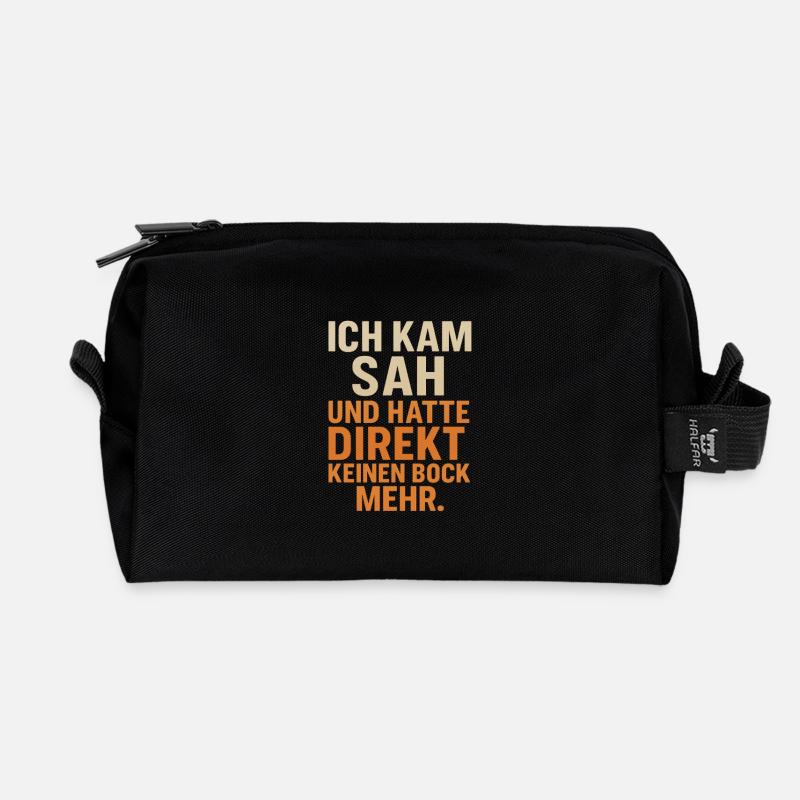 Ich kam sah und hatte direkt keinen Bock mehr - Recycelte Kulturtasche - Schwarz