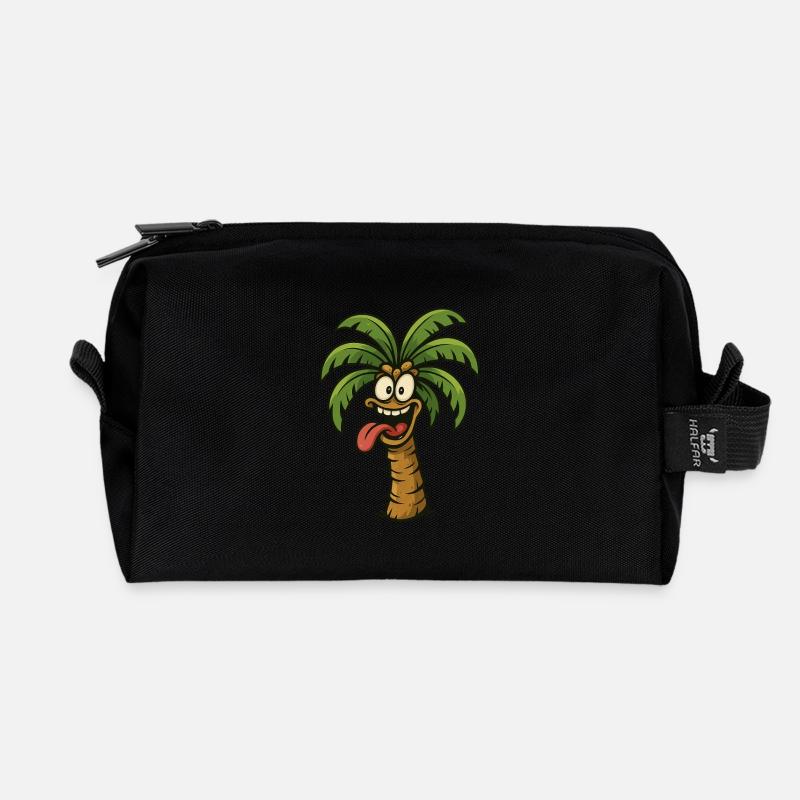 Verrückte Palme - Recycelte Kulturtasche - Schwarz