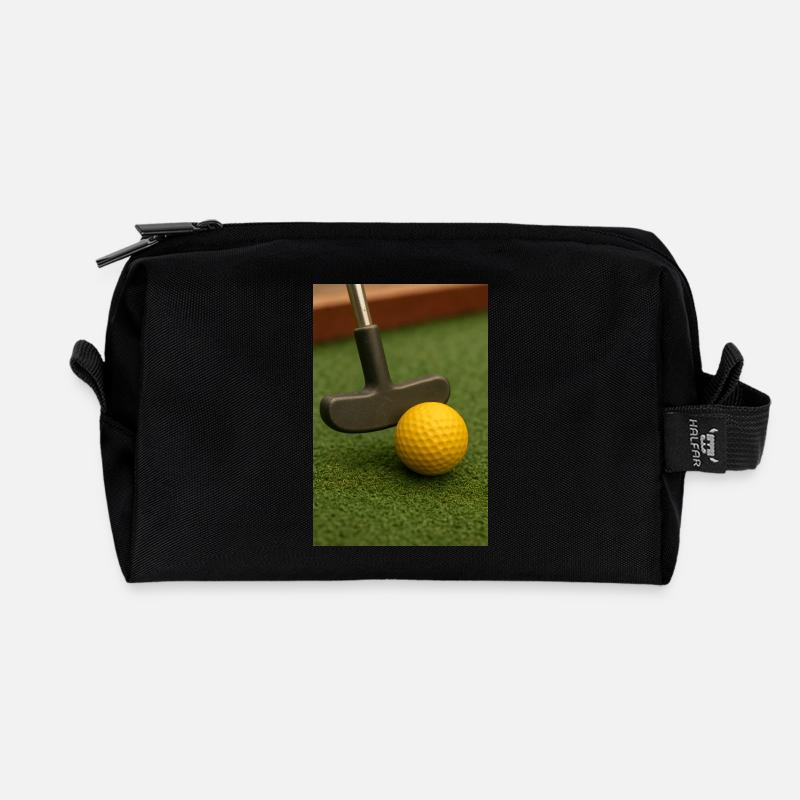 Sport - Miniature golf - Recycled Toiletry Zip Bag - black