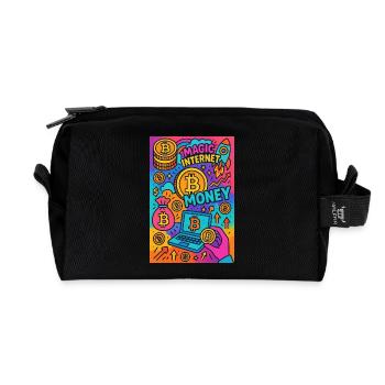 20250519 1246 Bitcoin Magic Collage simple comp - Recycelte Kulturtasche - Schwarz - Vorne