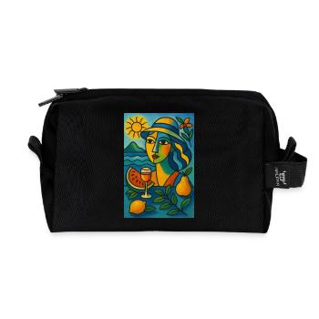 Sommerliche Brise - Recycelte Kulturtasche - Schwarz - Vorne