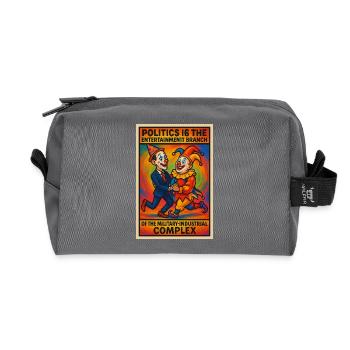 politics = circus. - Recycled Toiletry Zip Bag - anthracite - Front