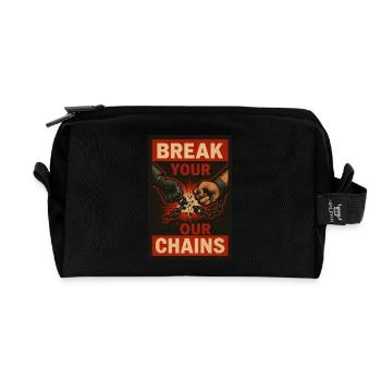 break your/our chains! - Recycled Toiletry Zip Bag - black - Front
