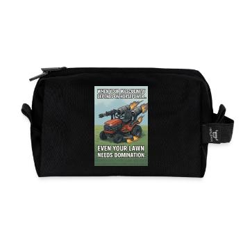 lawn needs domination? - Recycled Toiletry Zip Bag - black - Front