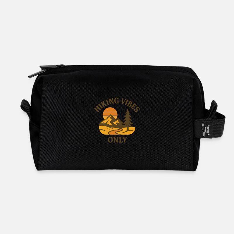 Hiking Vibes Only - Recycelte Kulturtasche - Schwarz