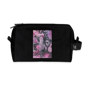 Pink queen Omikly popart rose couronne Graffiti - Trousse de toilette en tissu recyclé - noir - Devant