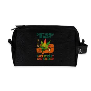 8 - Recycled Toiletry Zip Bag - black - Front