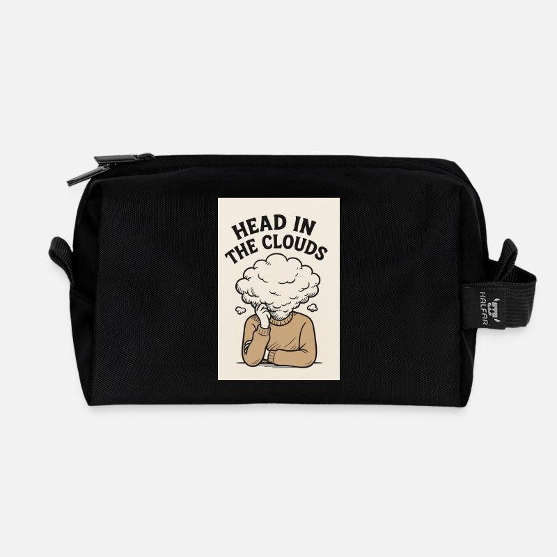 Head in the Clouds - Recycelte Kulturtasche - Schwarz