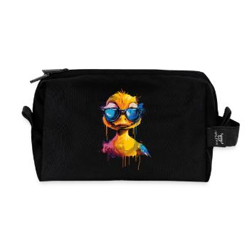 Cooole Gummiente mit Sonnenbrille - Recycelte Kulturtasche - Schwarz - Vorne