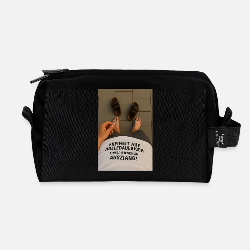 Freiheit - Recycelte Kulturtasche - Schwarz