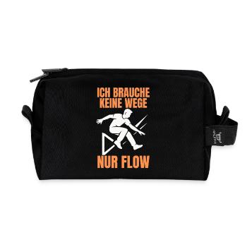 Parkour Jump - Design urbain dynamique - Trousse de toilette en tissu recyclé - noir - Devant