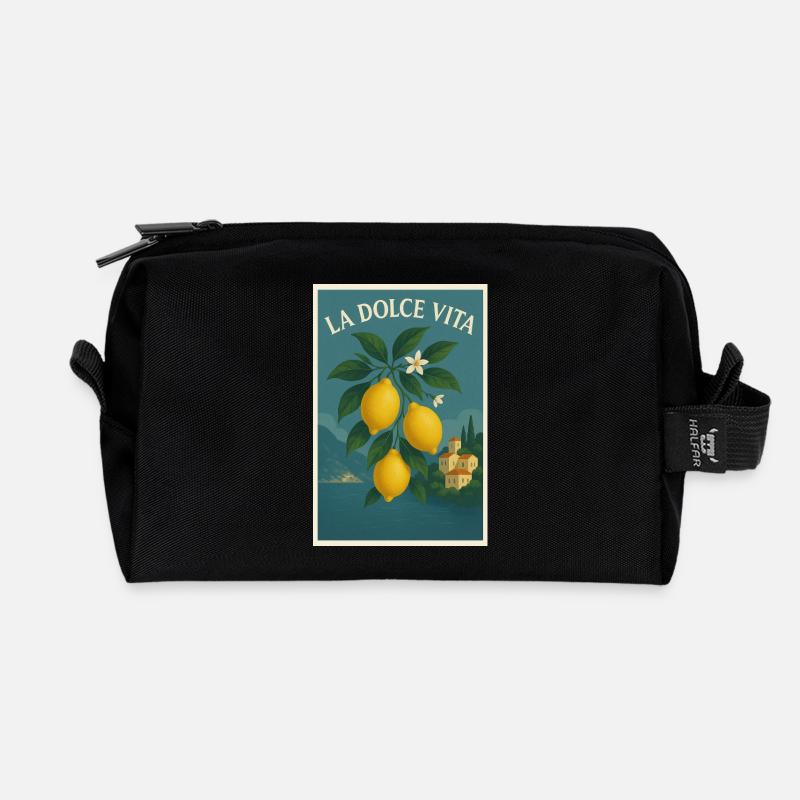 La Dolce Vita - Recycelte Kulturtasche - Schwarz