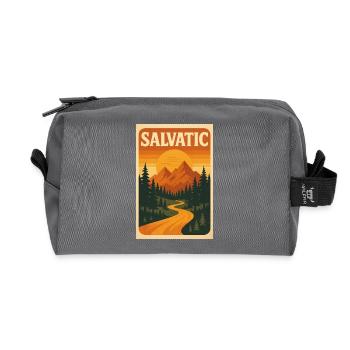 Salvatic – Wild Nature Retro Adventure - Recycelte Kulturtasche - Anthrazit - Vorne