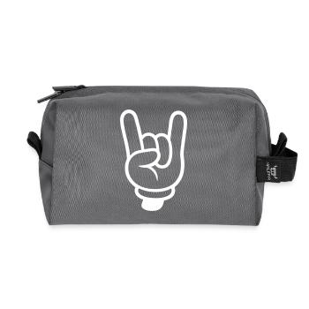 Bande dessinée de main de fête - Trousse de toilette en tissu recyclé - anthracite - Devant